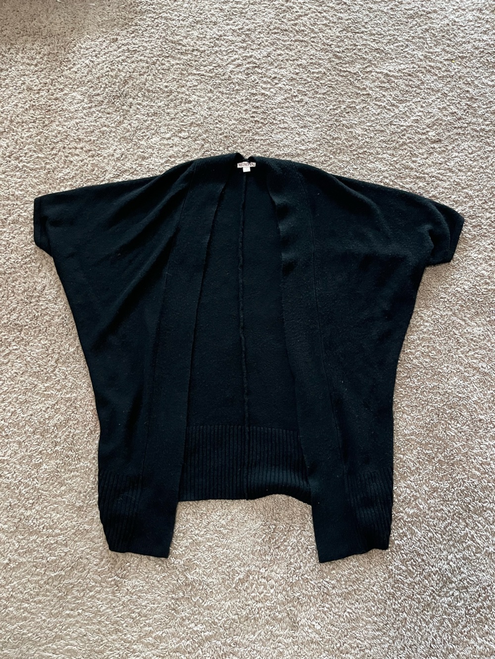 Merona Women’s Large Black Open Front Cardigan Sweater Long Sleeve Knit L
